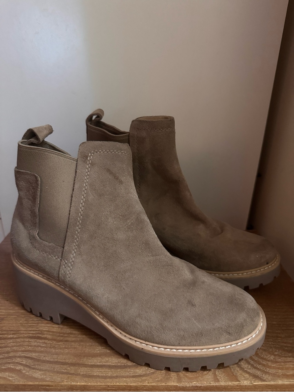 DOLCE VITA Suede Ankle Boots in Taupe